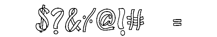 Ribbon letter Font OTHER CHARS