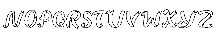 Ribbon letter Font UPPERCASE