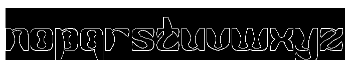 Right On-Hollow-Inverse Font LOWERCASE