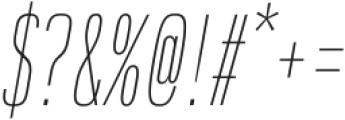 Rice Hairline Condensed Oblique otf (100) Font OTHER CHARS