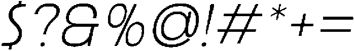 Ristle Oblique Extra Light otf (200) Font OTHER CHARS