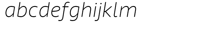 Riona Sans Thin Italic Font LOWERCASE
