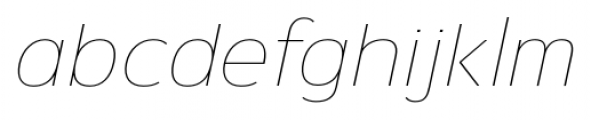 Rigo Ultra Light Italic Font LOWERCASE