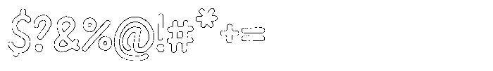 Riada Brush Outline Font OTHER CHARS