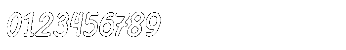 Riada Cut Outline Italic Font OTHER CHARS