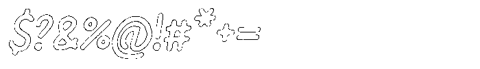 Riada Cut Outline Italic Font OTHER CHARS