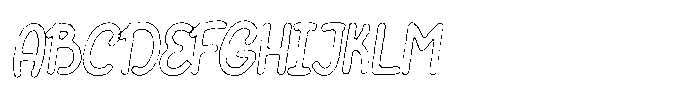 Riada Cut Outline Italic Font UPPERCASE