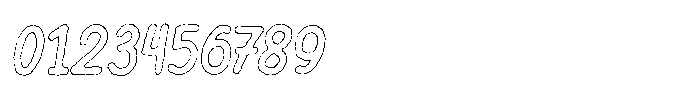 Riada Eroded Outline Italic Font OTHER CHARS