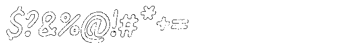 Riada Eroded Outline Italic Font OTHER CHARS