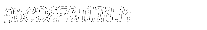 Riada Eroded Outline Italic Font UPPERCASE