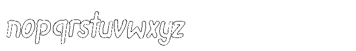 Riada Grit Outline Italic Font LOWERCASE