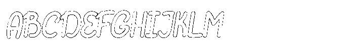 Riada Rough Outline Italic Font UPPERCASE