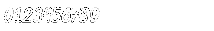 Riada Worn Outline Italic Font OTHER CHARS