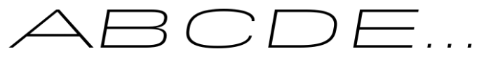Rice Extra Light Expanded Oblique Font UPPERCASE