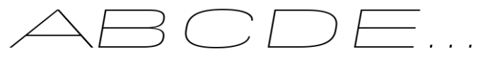 Rice Extra Thin Expanded Oblique Font UPPERCASE