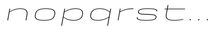 Rice Extra Thin Expanded Oblique Font LOWERCASE