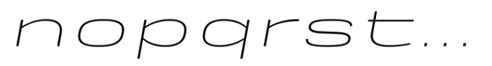 Rice Thin Expanded Oblique Font LOWERCASE
