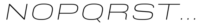 Rice Thin Wide Oblique Font UPPERCASE