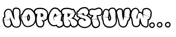 Rift Punk Graffiti Outline Font LOWERCASE