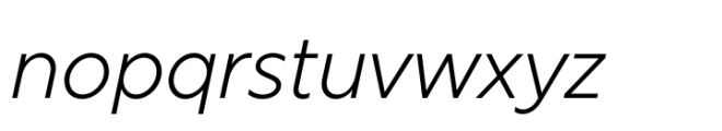 Rig Sans Light Italic Font LOWERCASE
