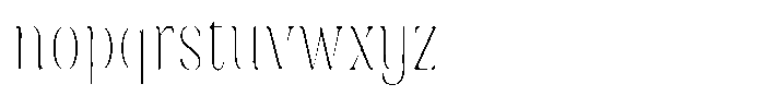 Rigeras Thin Sr25 Alt Condensed Font LOWERCASE