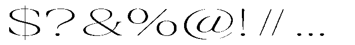 Rigeras Thin Sr25 Ultra Expanded Font OTHER CHARS