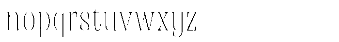 Rigeras Thin Sr75 Alt Condensed Font LOWERCASE