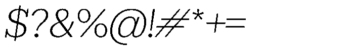 Rigor Ionic Book Italic Font OTHER CHARS