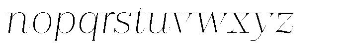 Rigor Ionic Display Light Italic Font LOWERCASE