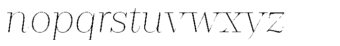 Rigor Ionic Display Thin Italic Font LOWERCASE