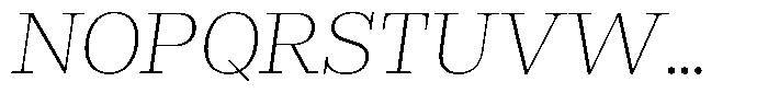 Rigor Ionic Headline Light Italic Font UPPERCASE