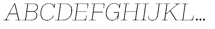 Rigor Ionic Headline Thin Italic Font UPPERCASE