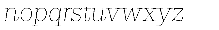 Rigor Ionic Headline Thin Italic Font LOWERCASE