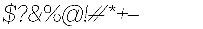 Rigor Ionic Light Italic Font OTHER CHARS