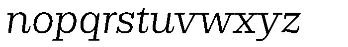 Rigor Ionic Regular Italic Font LOWERCASE