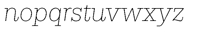 Rigor Ionic Thin Italic Font LOWERCASE