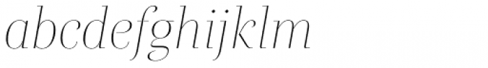 Rion Extralight Italic Font LOWERCASE