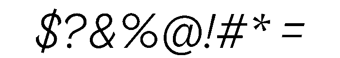 Riegla LightItalic Font OTHER CHARS