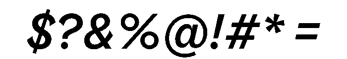 Riegla MediumItalic Font OTHER CHARS
