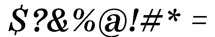 Right Serif Italic Variable 4 Font OTHER CHARS