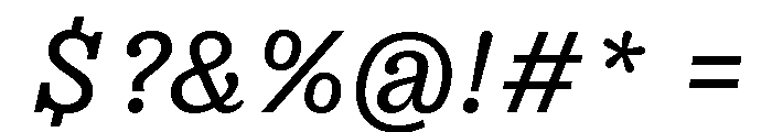 Right Slab Italic Variable 3 Font OTHER CHARS