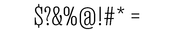 Right Slab Narrow Variable Font OTHER CHARS