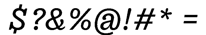 Right Slab Regular Italic Font OTHER CHARS