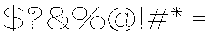 Riquet Thin Font OTHER CHARS