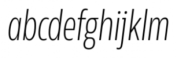 Rleud Condensed Extra Light Italic Font LOWERCASE