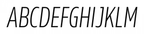 Rleud Condensed SC Extra Light Italic Font LOWERCASE