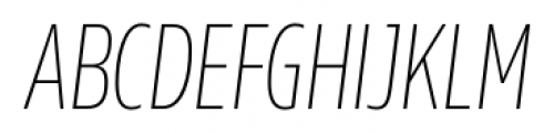 Rleud Condensed SC Thin Italic Font UPPERCASE