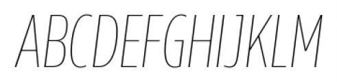 Rleud Condensed SC Ultra Light Italic Font UPPERCASE