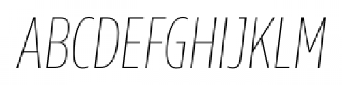 Rleud Condensed SC Ultra Light Italic Font LOWERCASE