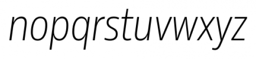 Rleud Narrow Extra Light Italic Font LOWERCASE